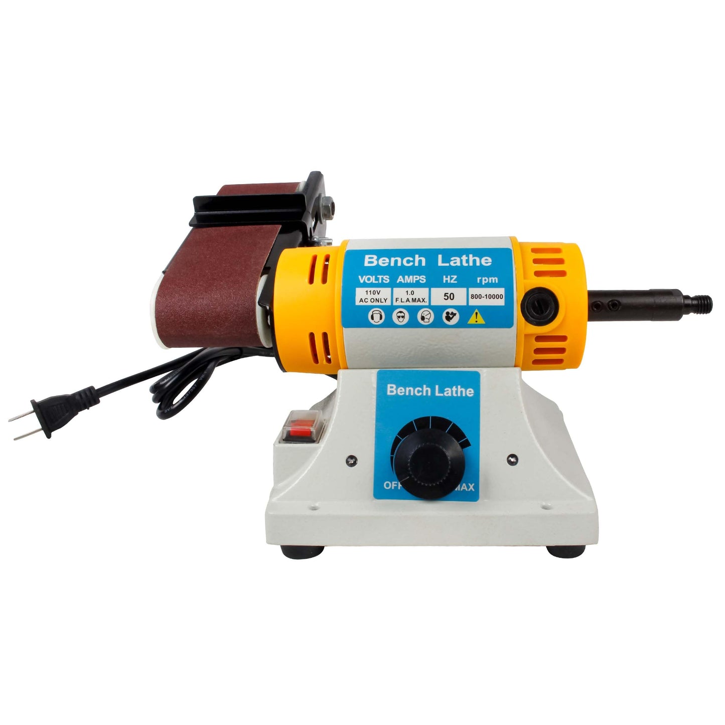 RATTMMOTOR MC-0850 Desktop Multi-Function Bench Grinder Table Saw 850W Polisher Machine 800-11000RPM 2 x14 Inch Belt Sander (B Type 110V)