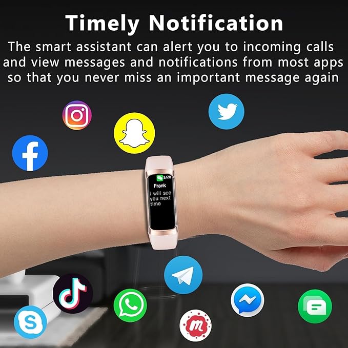 Fitness Tracker with Heart Rate/Blood Oxygen/Sleep Monitor, 20+ Sports Modes Smart Watches for Women/Men, Activity & Step Tracker Smart Watch for Android/iOS Phones (Pink)
