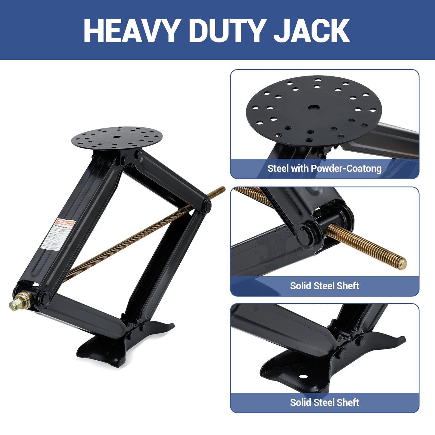 7500 LBS Heavy Duty Scissor Jacks Set of 4, 4 in to 30 in Adjustable Camper Trailer RV Leveling Stabilizer, Car Scissor Lift Jack with Crank Handle & Drill System for Travel Trailer Camper
