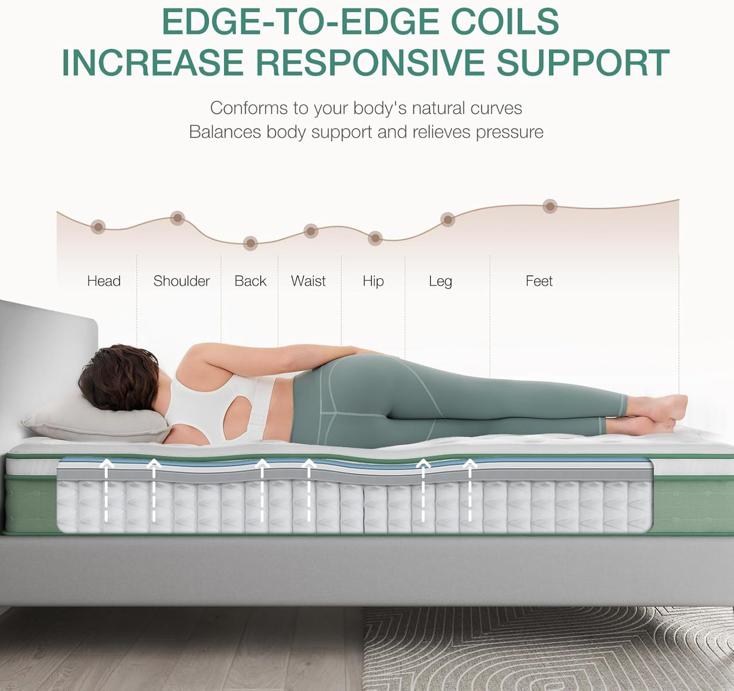 Novilla Queen Mattress - 12 Inch Hybrid Gel Memory Foam with Pocket Springs for Peaceful Sleep | Queen Size