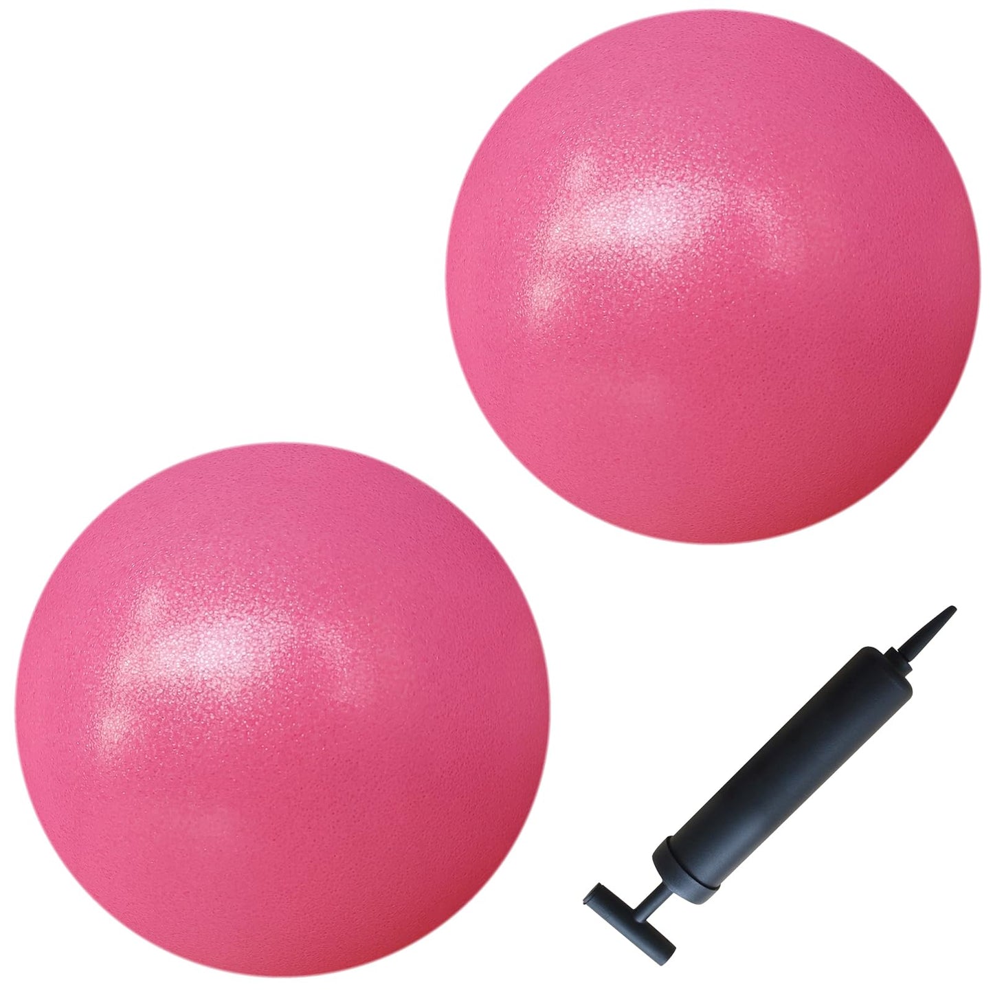 AppleRound 9-inch Pilates Ball, Pack of 2 with 1 Pump, Small Exercise Ball for Pilates, Yoga, Fitness, Physical Therapy, Stability Core Training (Pink)