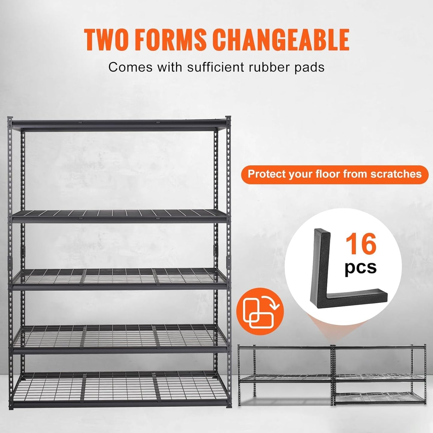 Garage Shelving, 5 Tire Storage Shelving Heavy Duty Garage Shelves 3000LBS Load Bearing, Full Metal Shelving Units, Durable Construction, Adjustable Shelves, Easy Assembly, 60''W x 24''D x 78''H