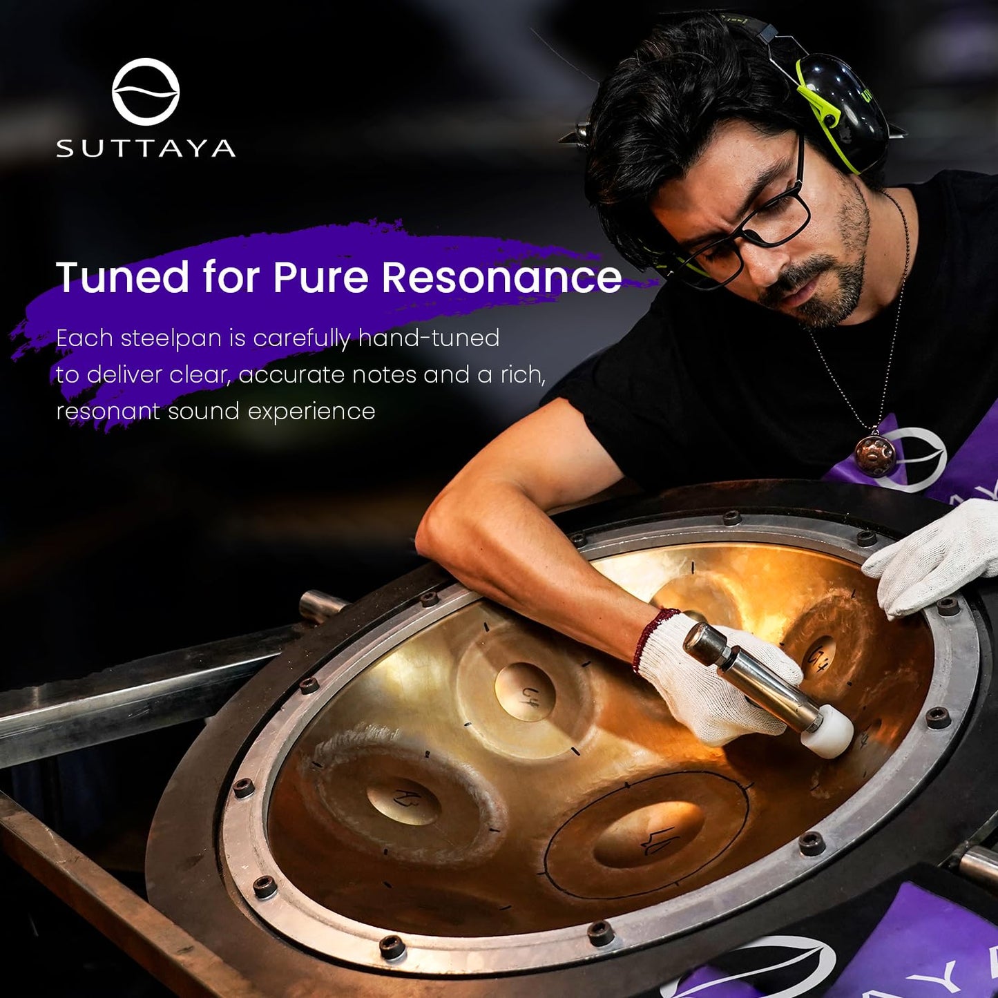 9-Note Steelpan (Steel Drum) with Stand - Educational Musical Instrument for Beginners and Hobbyists by Suttaya