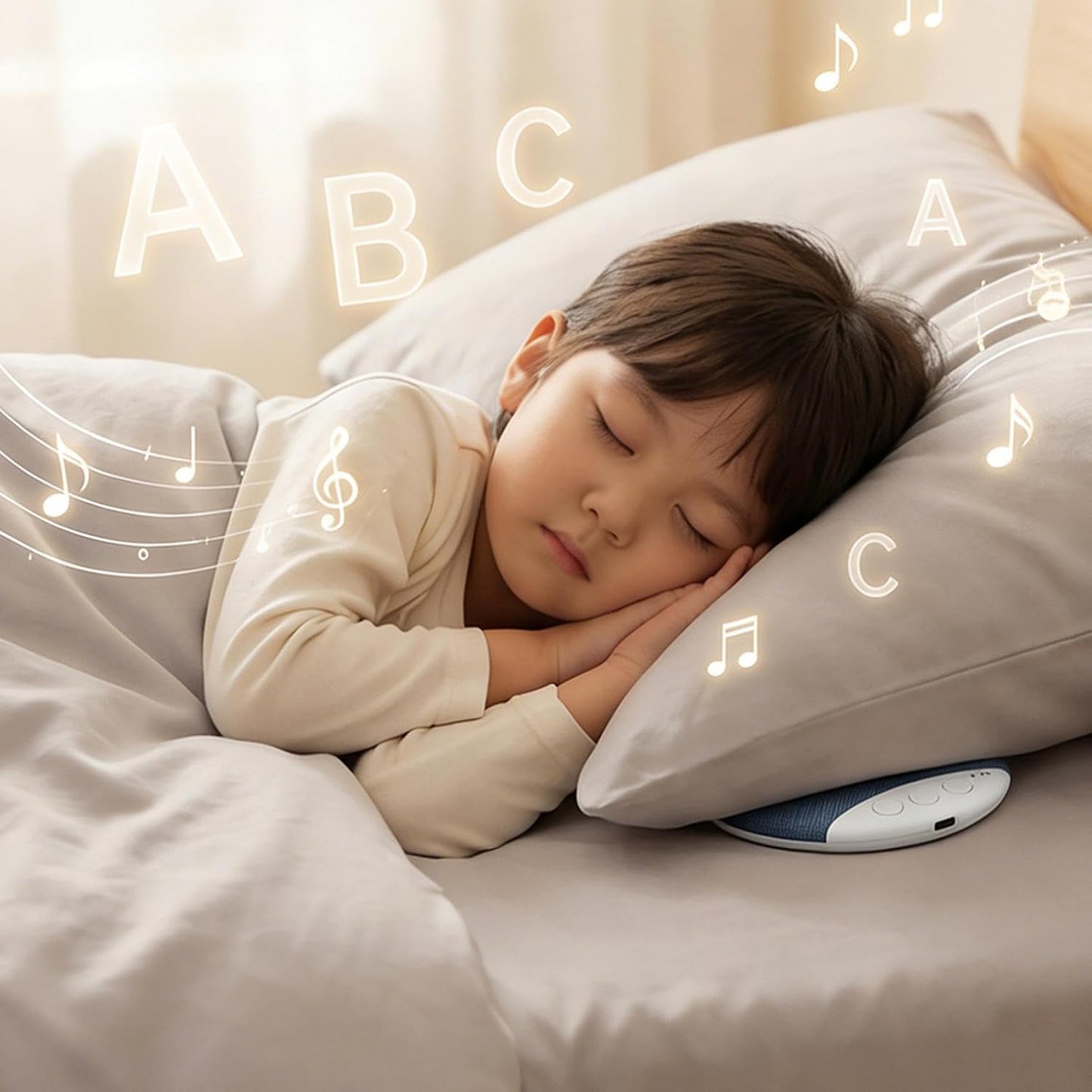 Generic 9.6x1.2cm/3.78x0.47 Inches Sleep Pillow Speaker, Wireless Sound Boxes,Thin Speaker with White Noise | for Home