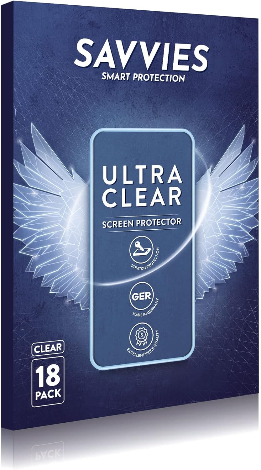 savvies 500 2018 18-Pack Screen Protector compatible with Fiat Lounge Infotainment System Protection Film Clear