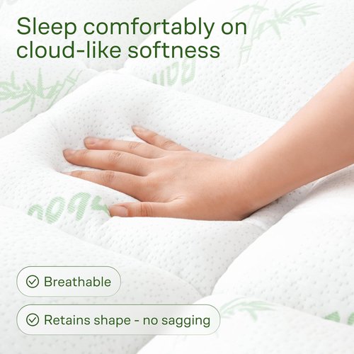 Niagara Ultra Soft Full XL Mattress Topper - Bamboo Viscose Pillow Top for Back Pain Relief | Naturally Cooling, Green