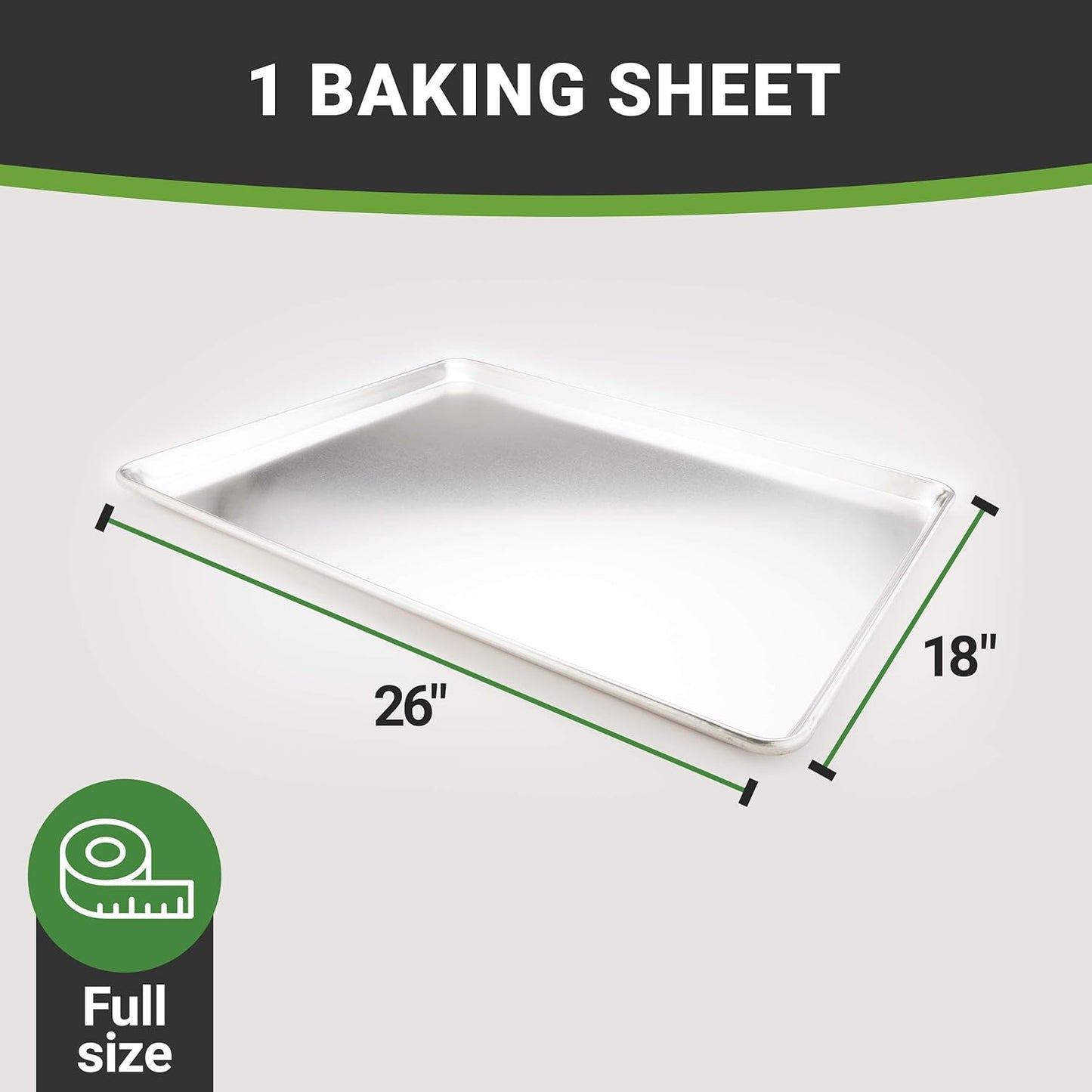 Restaurantware Met Lux Heavy-Duty 18 x 26 Inch Baking Sheet - Perfect for Cookies, Pastries & Pizzas