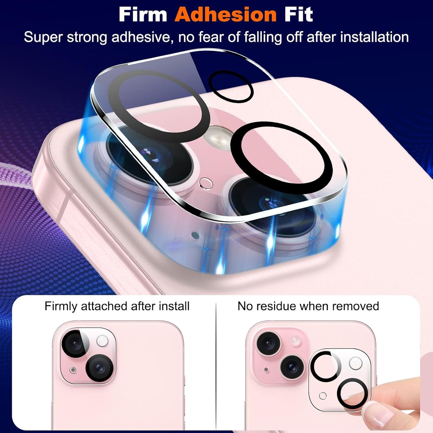 [3 Pack] 15/15 WHPXJY for Camera Lens Protector for iPhone Plus Ultra HD Tempered Glass Camera Protector, Anti Scratch