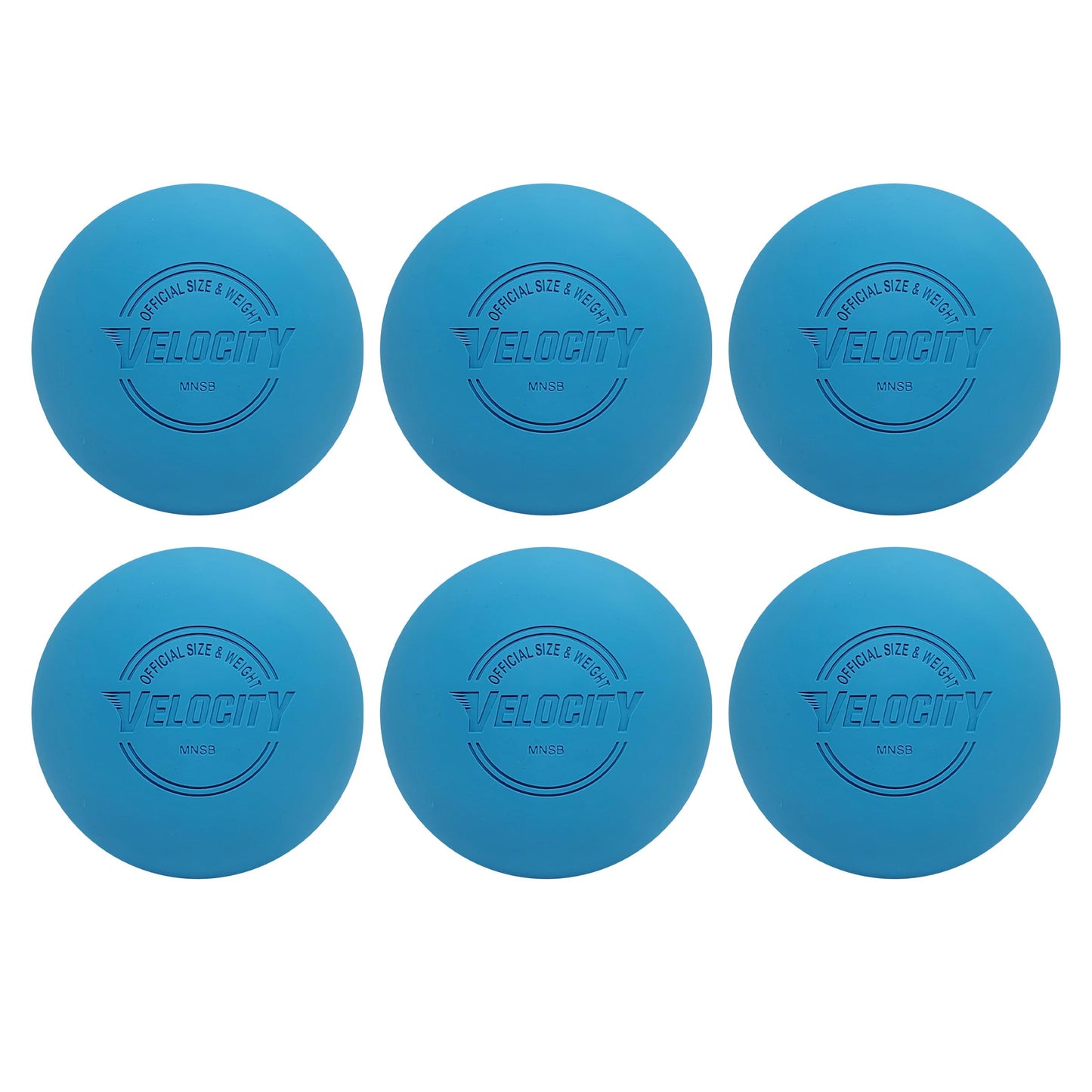 Velocity Practice Lacrosse Balls - 1, 2, 3, 6, 12, 18, 24, 36, 60 and 120 Packs - Official Size and Weight - Light Blue