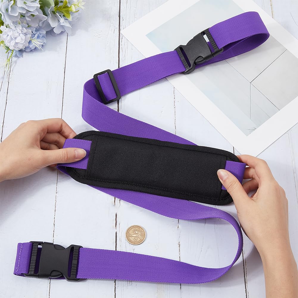 GORGECRAFT Scooter Straps Adjustable Carrying Strap with Non-Slip Shoulder Pad Blue Violet Beach Chair Replacement Universal Carry Strap Yoga Mat Sling Holder for Camping and Outdoor Backpack