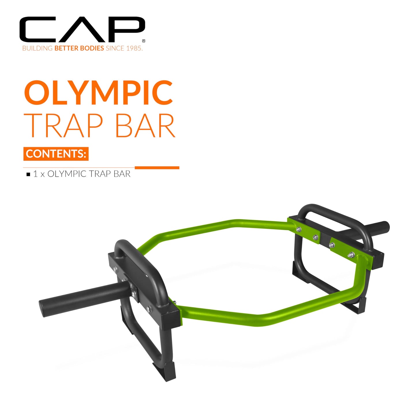 CAP Barbell Olympic Trap Bar, Hex Bar, Shrug Bar, Deadlift Bar, Green , 50 inches