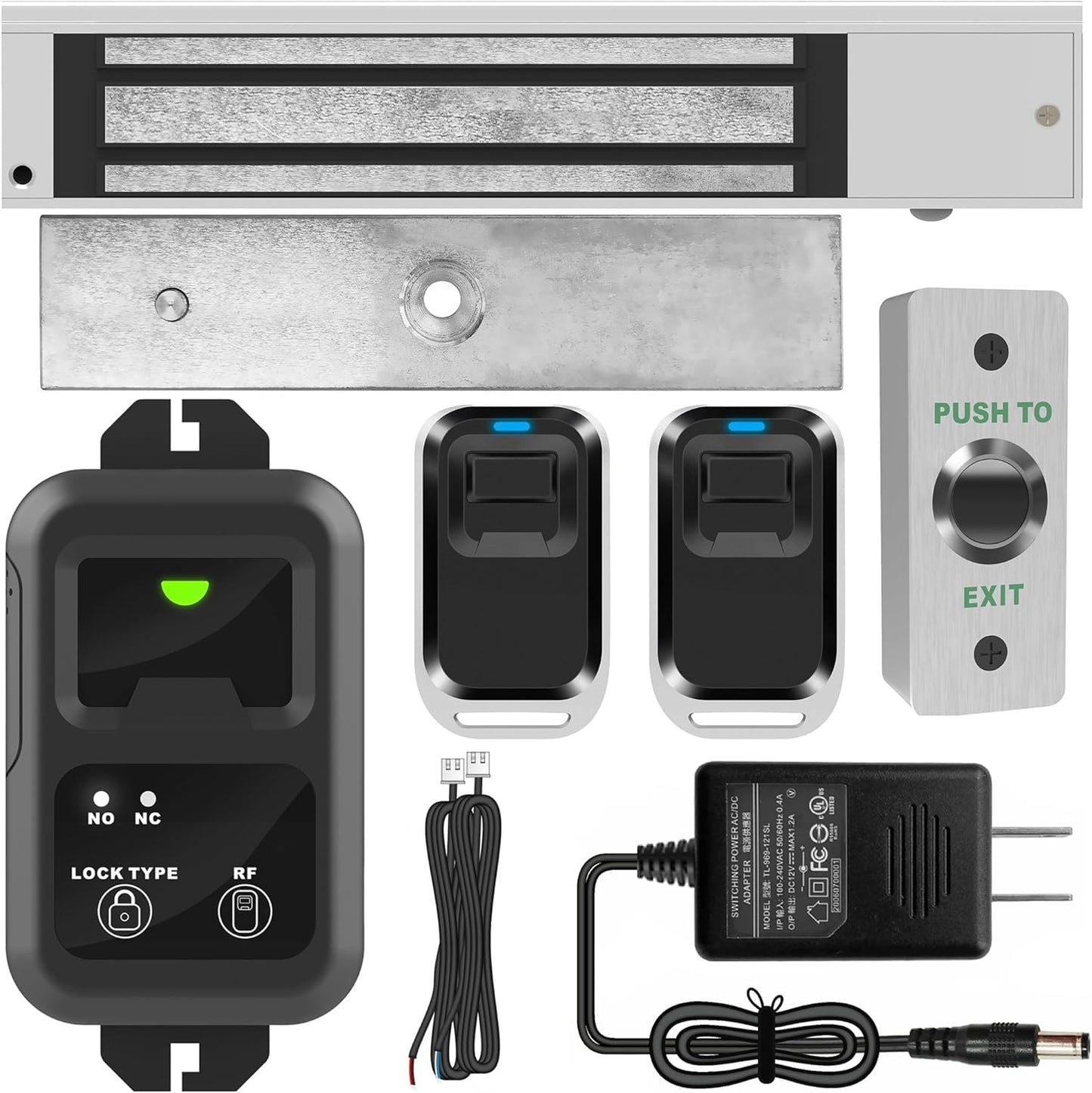 UHPPOTE Access Control Outswinging 600lb Electric Magnetic Door Lock Kit System with RF Remote Control