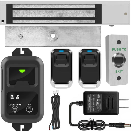 UHPPOTE Access Control Outswinging 600lb Electric Magnetic Door Lock Kit System with RF Remote Control
