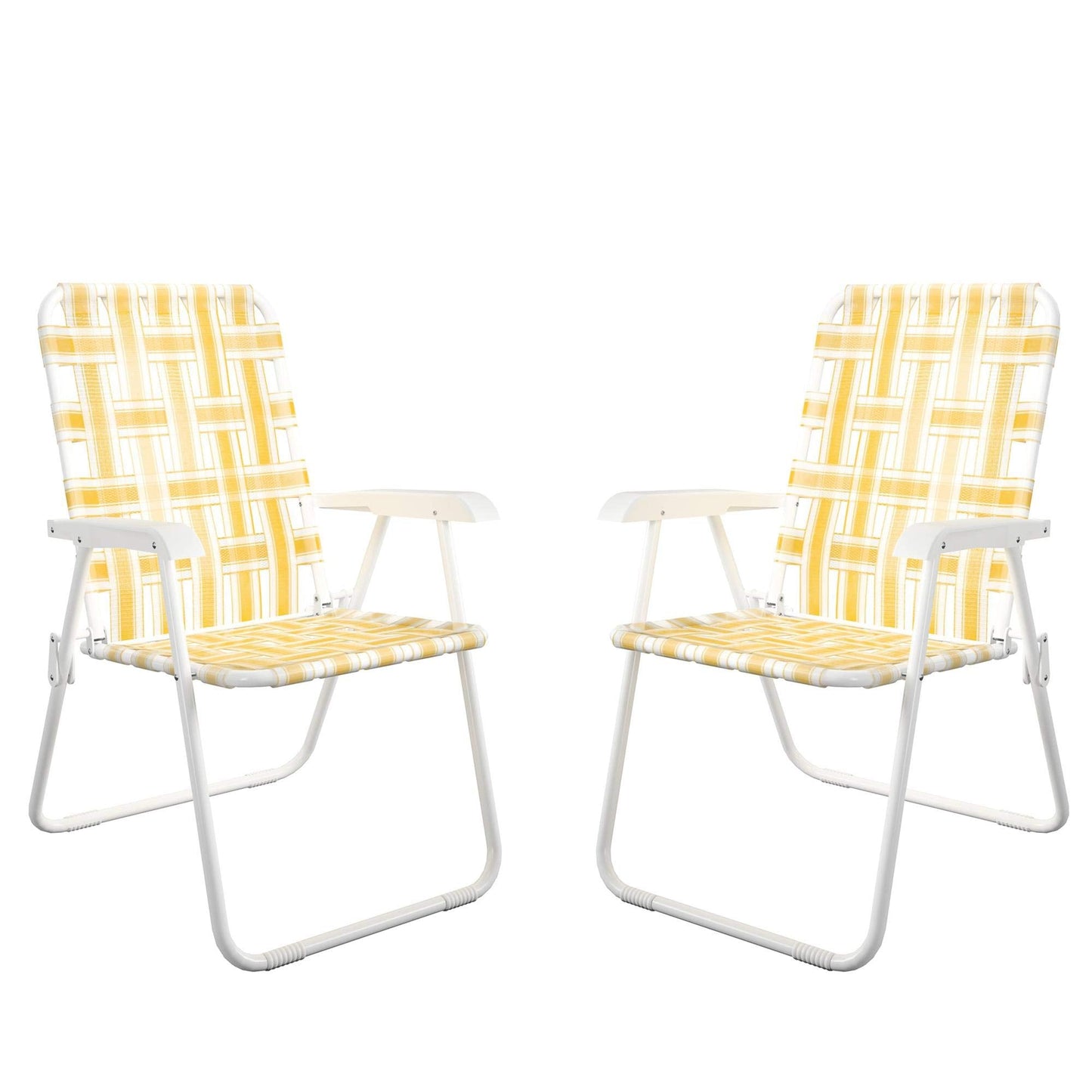 Novogratz Poolside Gossip, Priscilla Folding Chairs, 2-Pack, Yellow