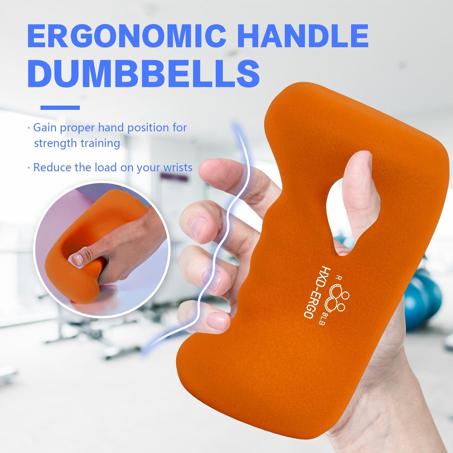 HXD-ERGO Ergonomic Dumbbells Weights Set-Hand Weights for Women at Home, Ear Dumbbells Weights for Pilates, Yoga, Jogging,StrengthTraining