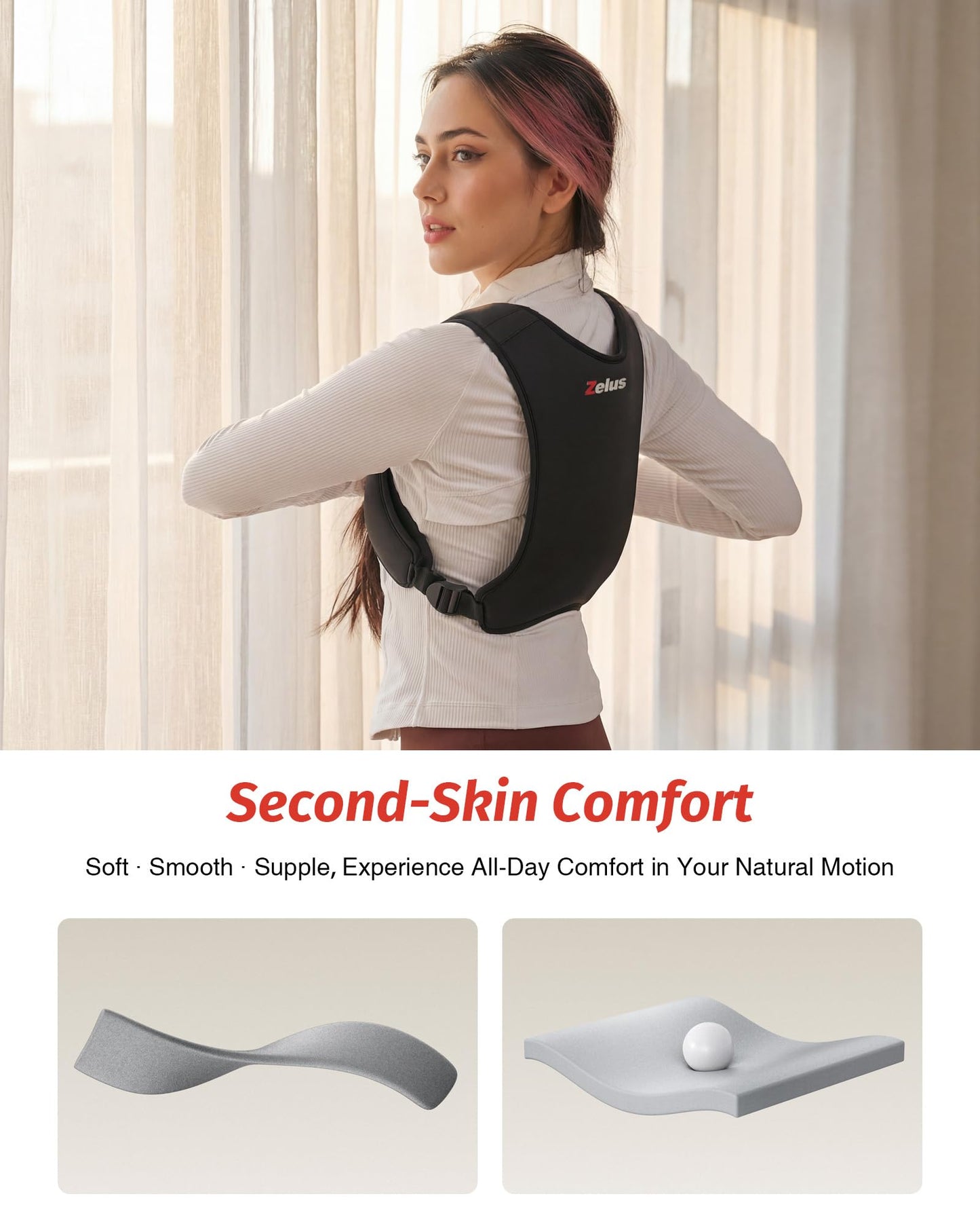 ZELUS Weighted Vest, Washable Z-Fit Soft Iron Weighted Vest for Women and Men, 5/10/15 lb Weight Vest with Reflective Strips & Adjustable Straps, Ultra Thin Weight Vest for Gym Strength Training (10lb) Black