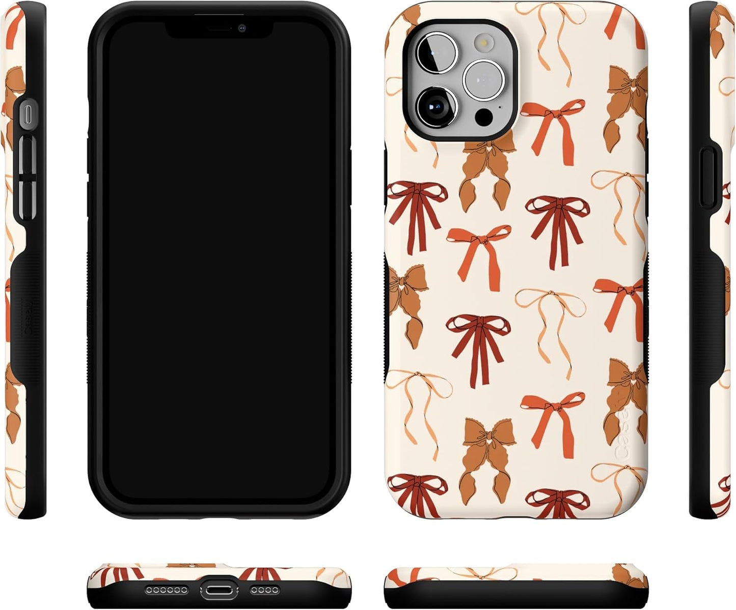 Casely 12 iPhone Pro Max Case | Fall Girlie | Pumpkin Spice Bows | Bold Protective Design | MagSafe Compatible Design