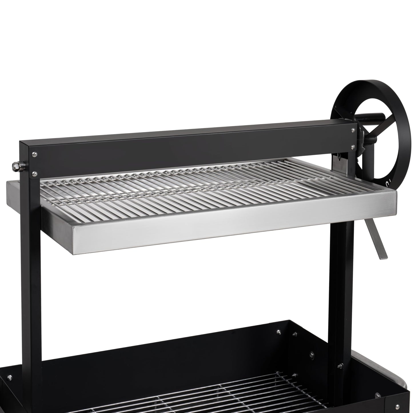 KoolMore 50 in. Charcoal BBQ Grill, Argentine Style Outdoor Grill with Adjustable Grate, Heavy Duty Barbecue Grill, Black
