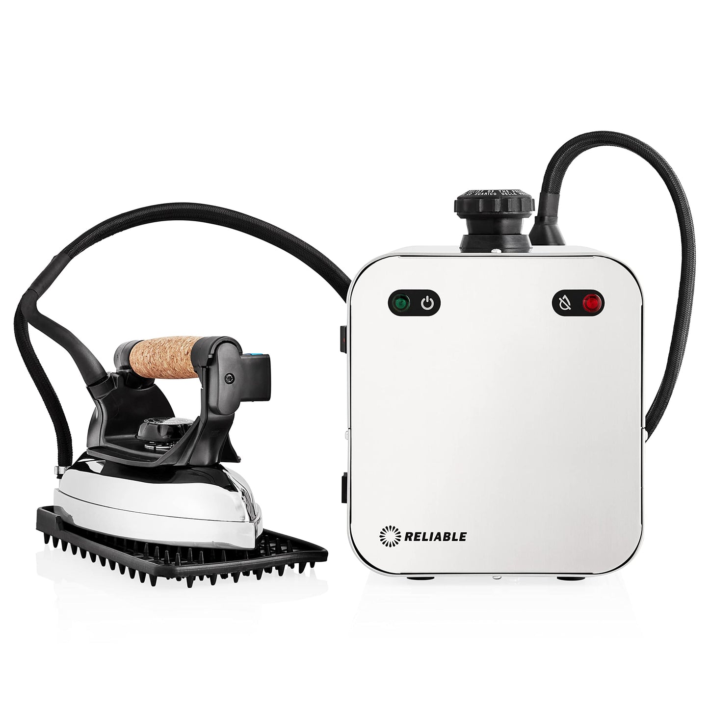 Reliable 4100IS Professional Steam Iron Station with Eco Mode, 120V, 4 Safety System, 2.2L Boiler Stainless Steel Boiler, 2.2M Steam Hose Made with Aluminum Soleplate Iron, Made in Italy