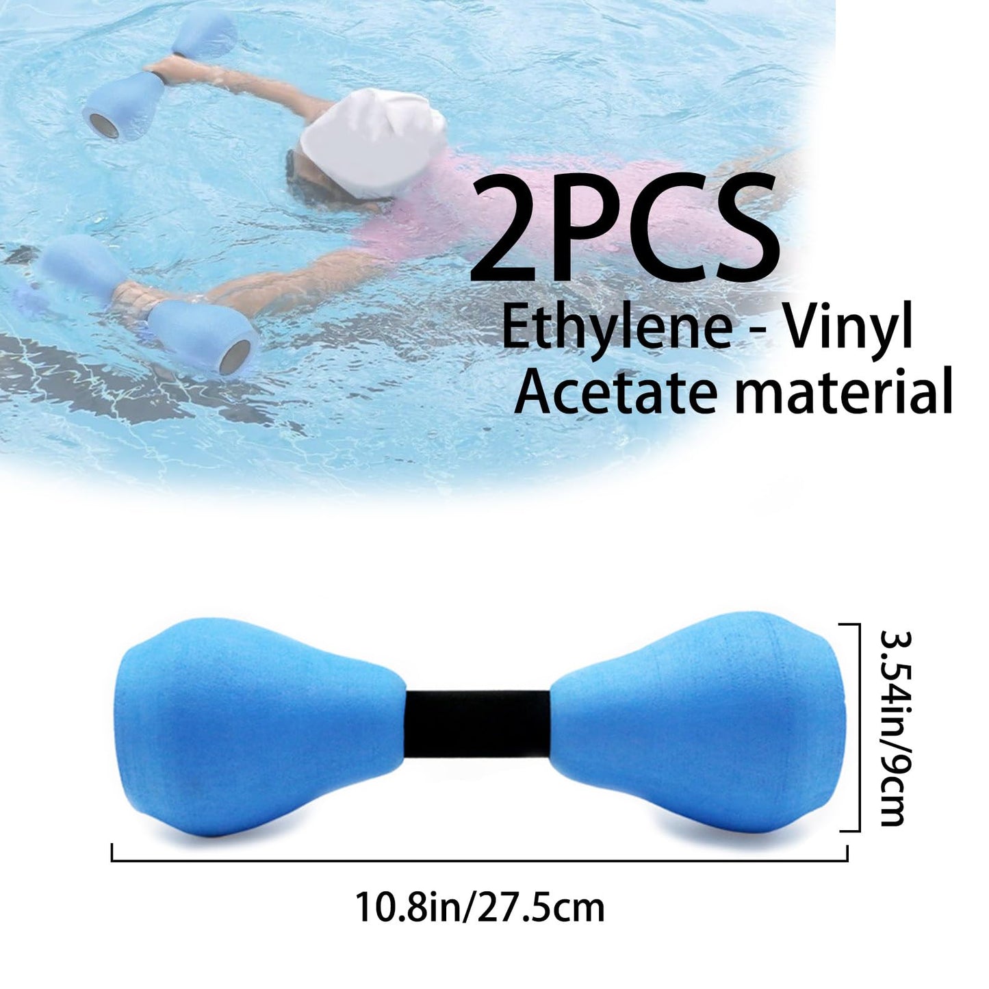 Aquatic Dumbbells 2pcs EVA Water Weights, Aerobic Exercise Fitness Equipment, Hand Weights Set for Aerobics and Weight Loss, Pool Resistance Gear for Water Exercise and Workout Training.