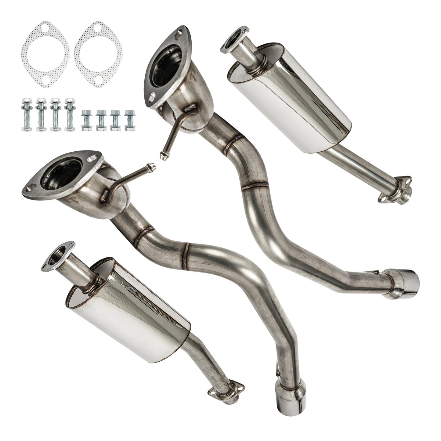 PHILTOP Cat-Back System, Stainless Steel Cat Back Exhaust System Fit for 1996-2004 Ford Mustang V8 4.6L