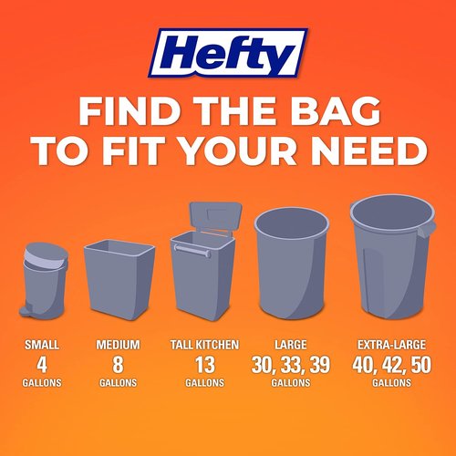 Hefty Small Trash Bags - Fabuloso Scented, 4 Gallon Size, 52 Count for Odor Control