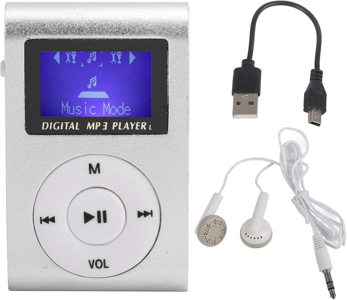 ciciglow MP3 32G,Suitable Mini Player,Mini LCD Screen Display USB Player,with Earphones,Ultra-Light Clip-on