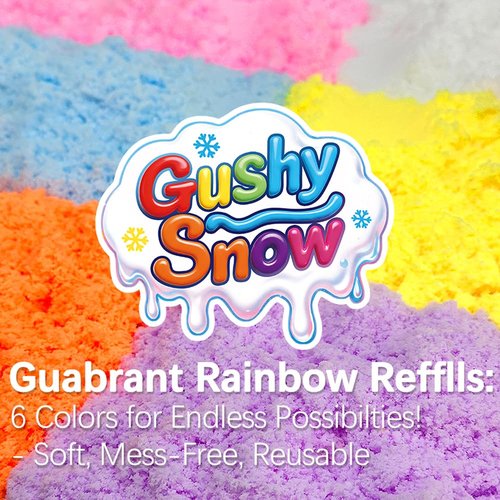 GushySnow® Latex Sensory Bin Filler - Bulk Fake Snow Play Sand for Preschool Classroom | White