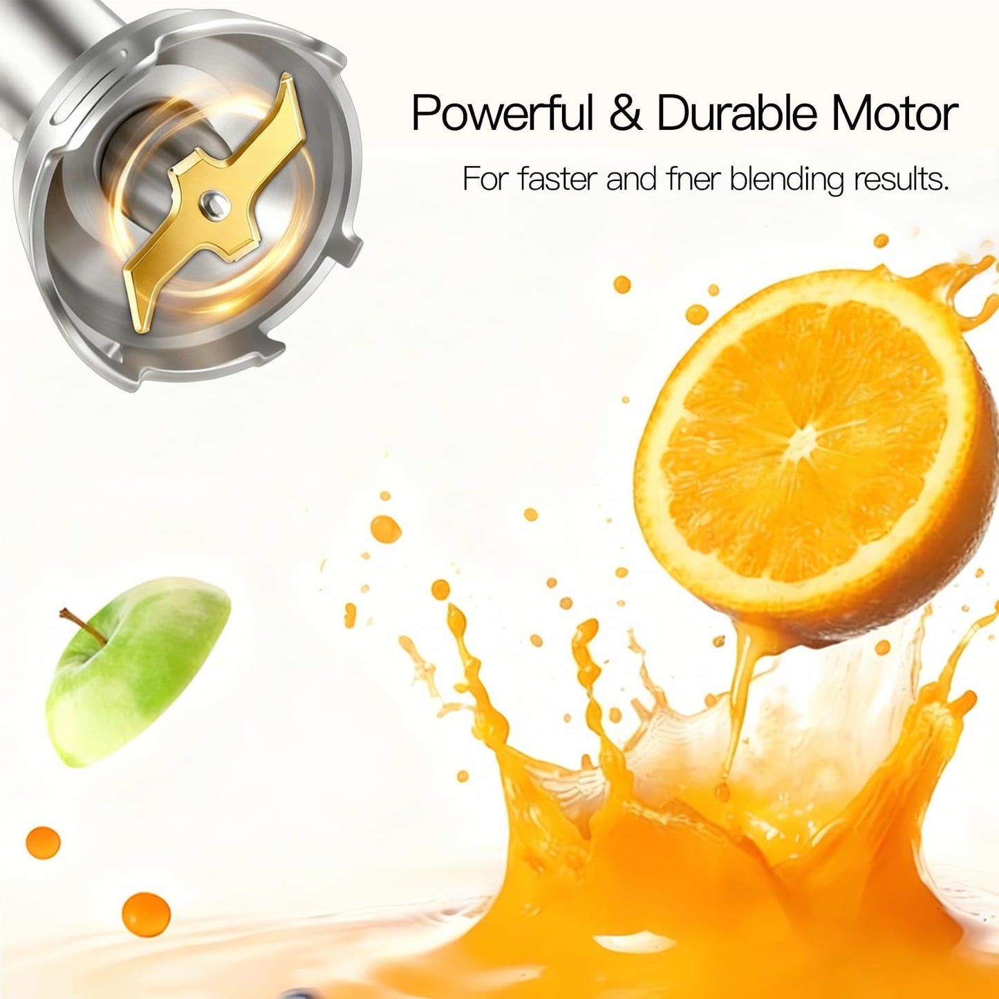 MEGAWISE new Hand Blender Series Only one Hand Blender,no attachments,12-Speed,Includes Powerful Blender Stick- Easy to Clean and Perfect for Smoothies, and More (black)