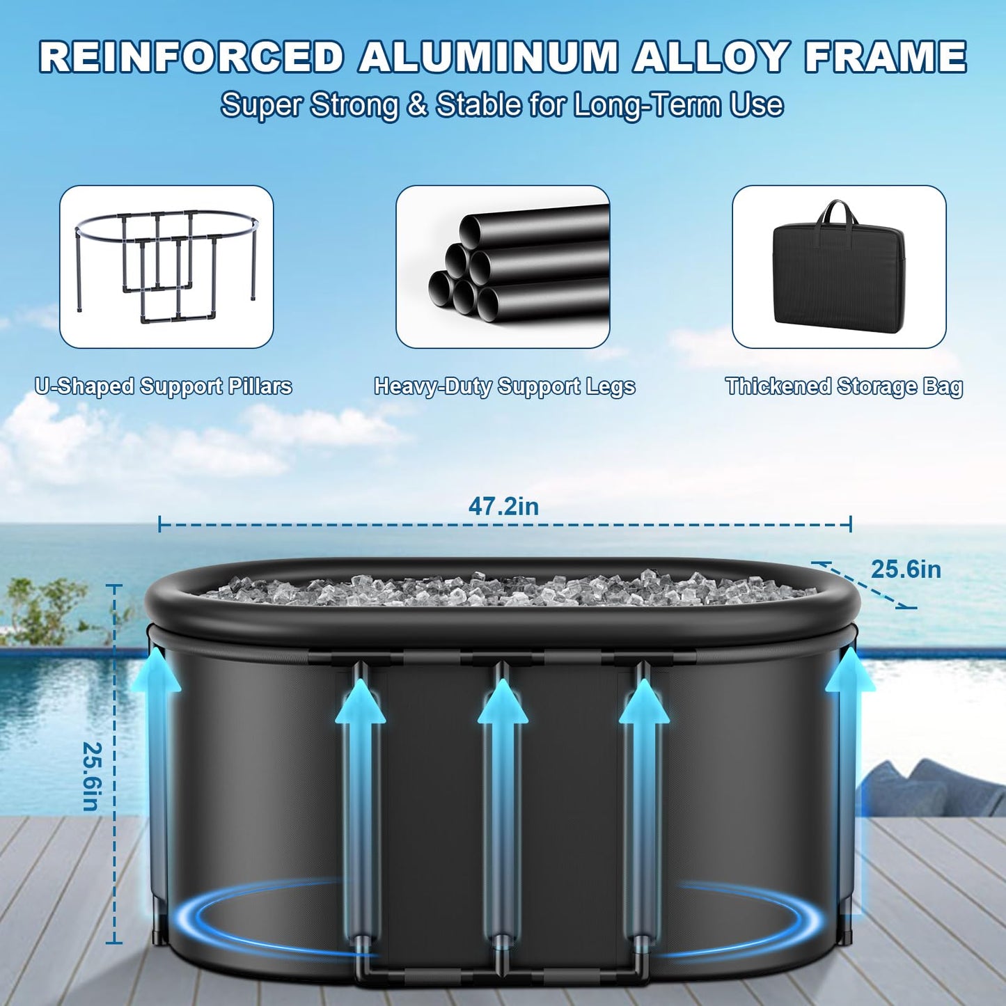 Ice Bath Chiller & Cold Plunge Tub Bundle, 1/3HP Cold Plunge Chiller with Built-in Pump & Filter, 148Gal Insulated Ice Bath Tub for Cold Therapy, Recovery, Muscle Relaxation & Wellness at Home