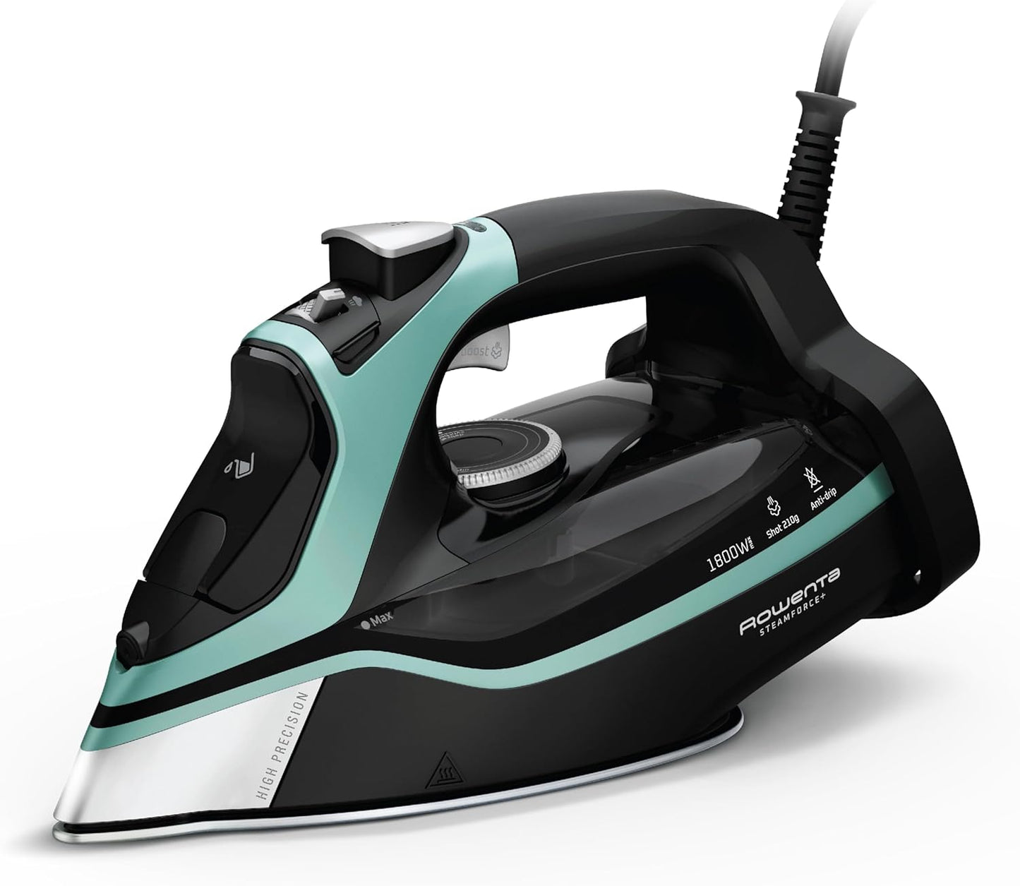 Rowenta Steam Force Iron - Stainless Steel Soleplate, 1800 Watts, Anti-Drip, 400 Microsteam Holes, Precision Tip