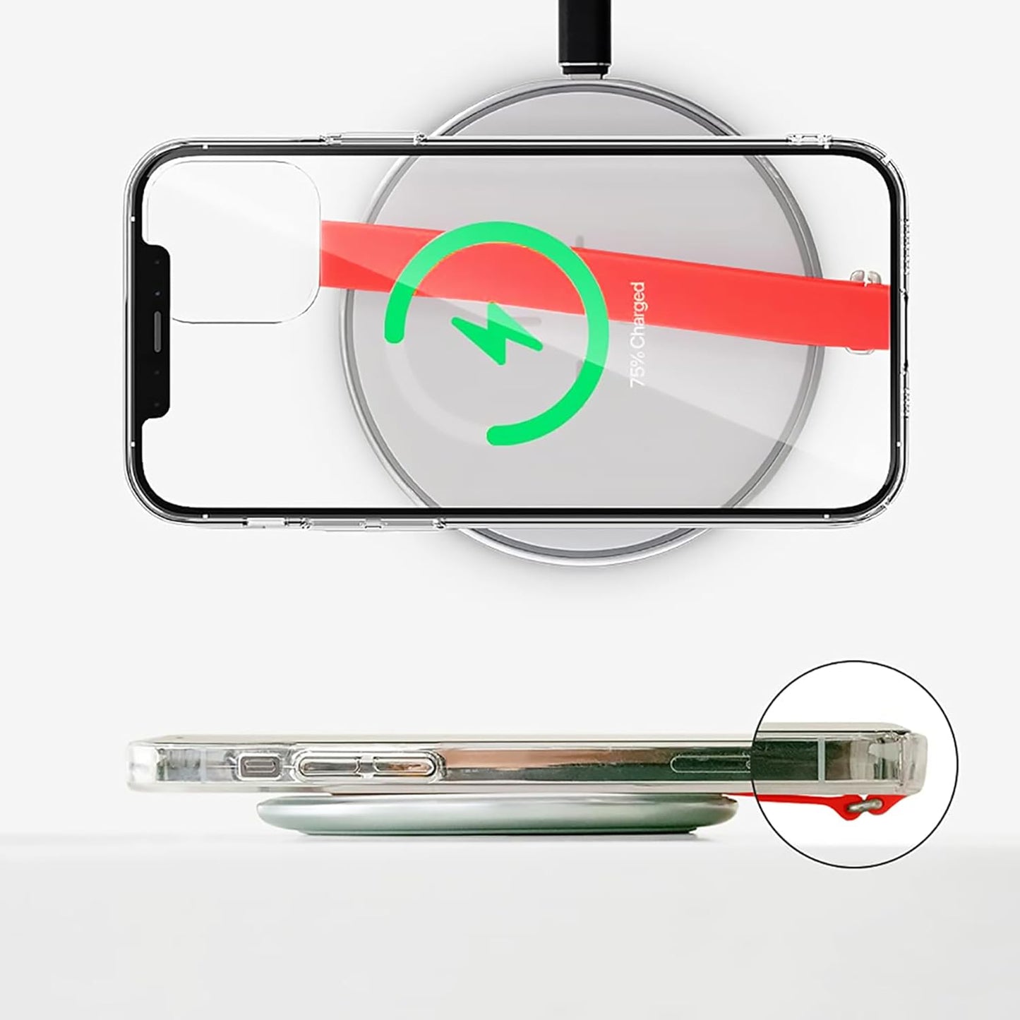 Bilymate (3 Pack) Reusable Silicone Phone Grip Strap - Wireless Charging Compatible, Detachable Loop Holder for iPhone