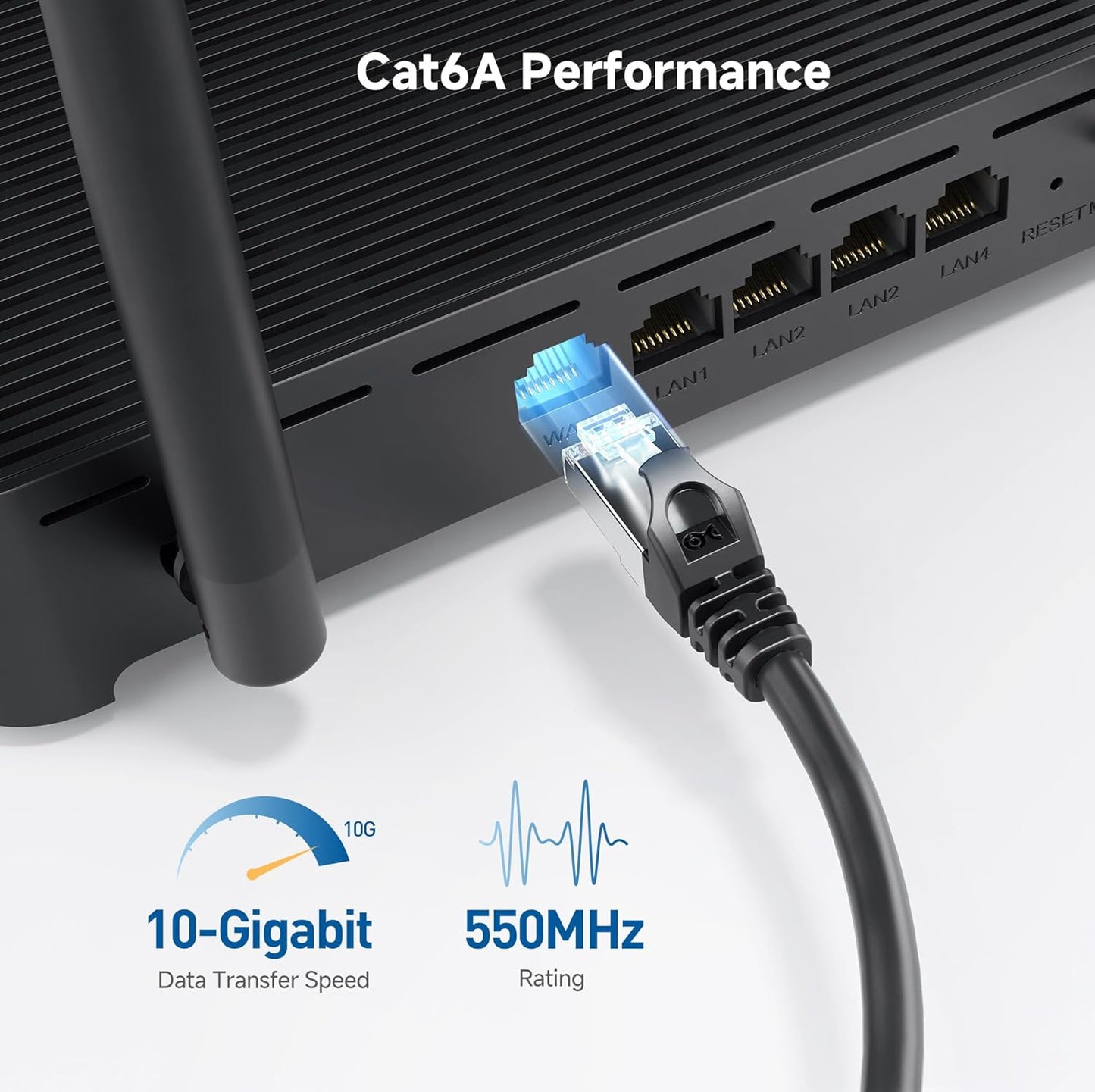 10Gbps 6A 5ft, 6A Cat6A Cable Matters Snagless Shielded Cat Ethernet Cable - Cat Cable, Cord, Ethernet Cord, Black