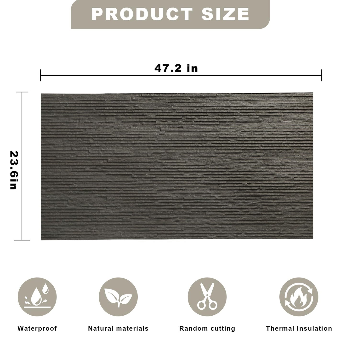 3D Wall Panels - 4PCS 47.2"x23.6" Faux Stone Peel and Stick Wall Covering - MCM Modified Clay Material for Home Art, Accent Brick, Modern Exterior/Interior Decoration, Covering 31 sq.ft