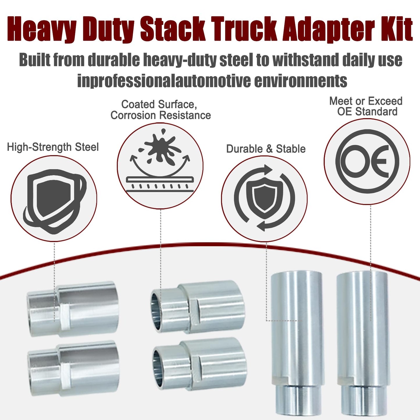 10315 Stack Truck Adapter Kit For Challenger Lifts CL10 E10 VS10 Four 3" & Two 6" Stack Adapters with Organizer for Challenger Two Post Automotive Lifts (2-3/8" 60mm pin dia.)