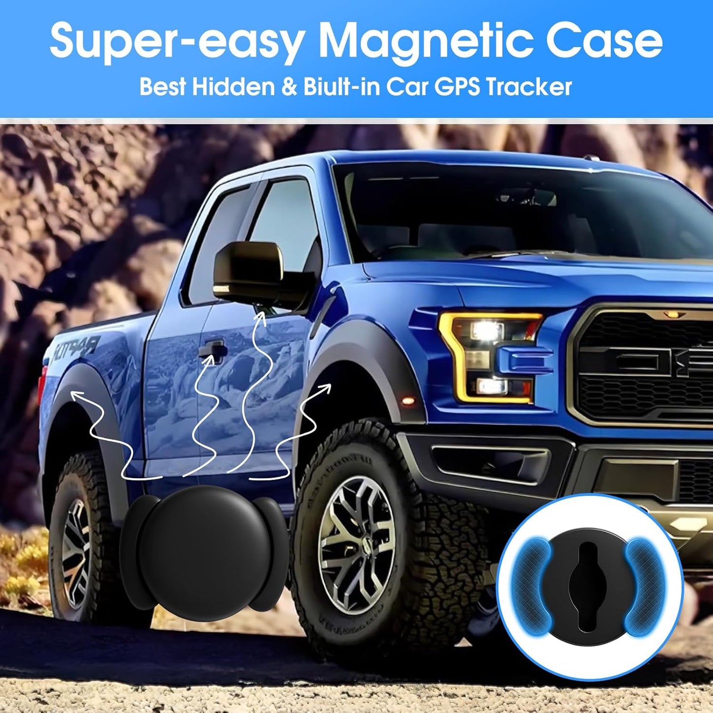 SCIREATH Mini GPS Tracker for Vehicles (for Android), Hidden Car Location Tracker w/Magnetic Case, Mini Hidden Item