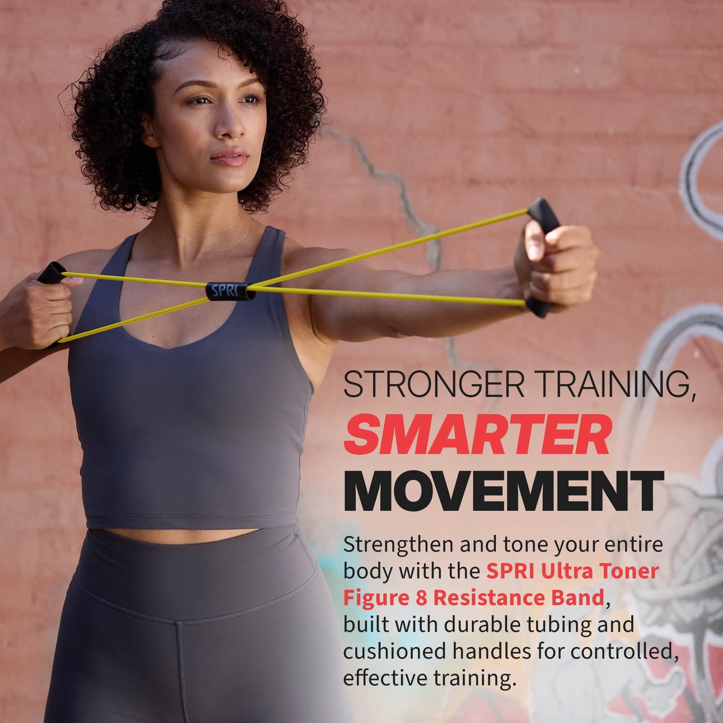 SPRI Ultra Toner Resistance Band Figure 8 Exercise Cord, Red, Medium