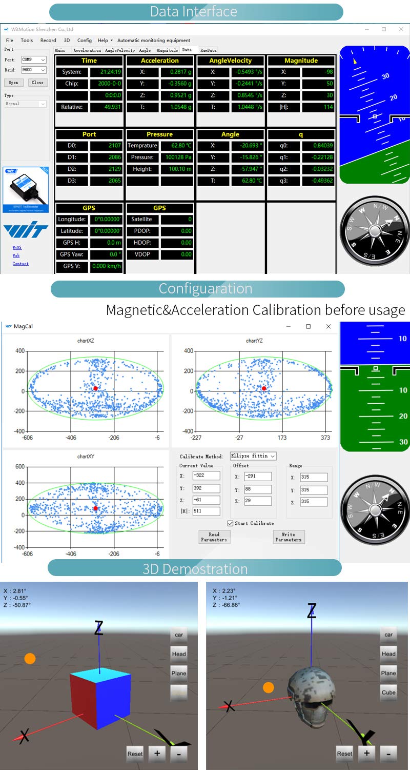 [Industry-Grade Beidou+GPS AHRS IMU] WTGAHRS2 MPU9250 10-axis Accelerometer+Gyroscope+Angle(XY 0.05° Accuracy)+Magnetometer+Air Pressure+Latitude+Longitude+Ground Speed, Navigation System