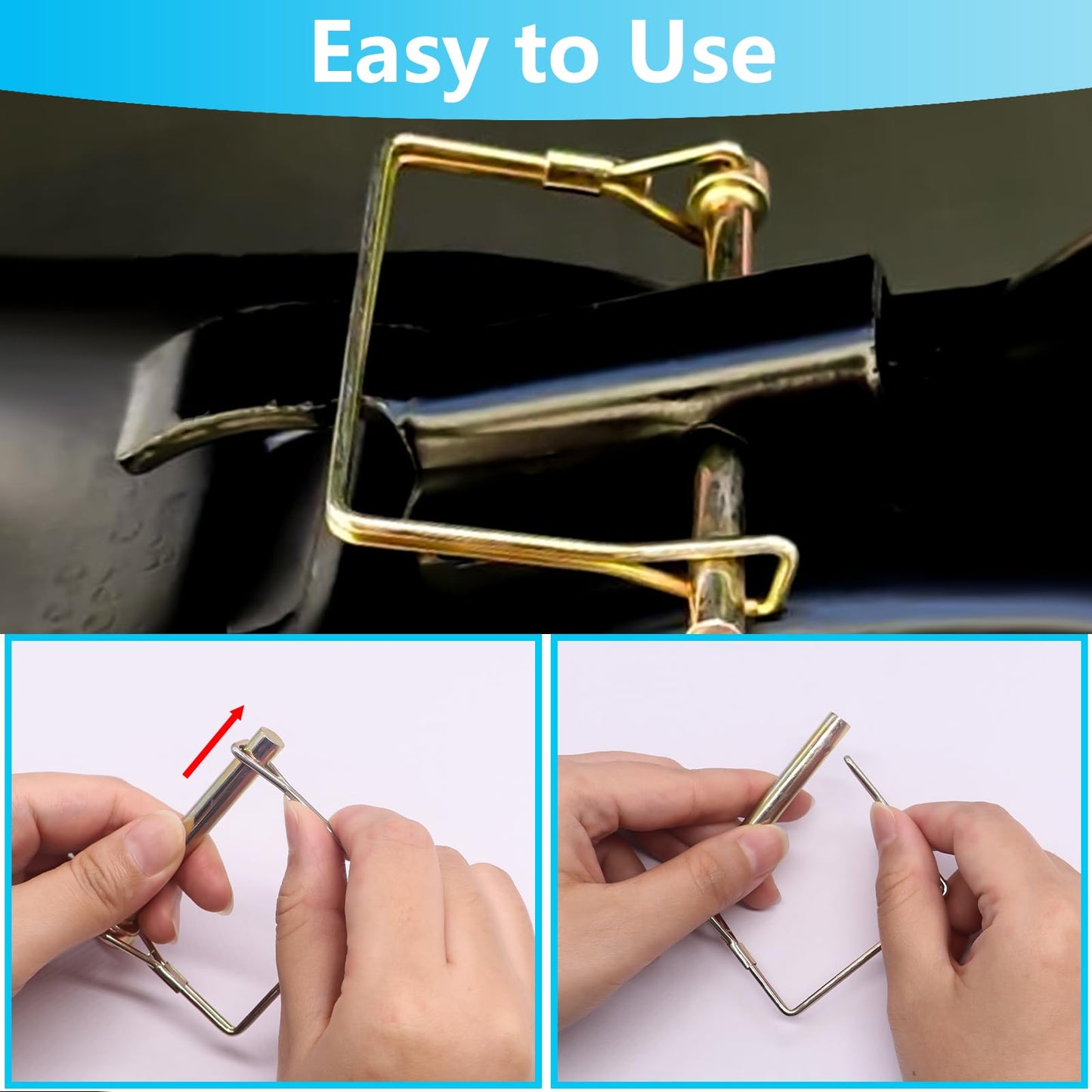 Bemaka 202Pcs Hitch Pins Clip Pins Assortment Kit, Heavy Duty Hitch Pins R Clip, Linch Pins, PTO Pins Trailer Truck Towing Tractor Accessories Three-Point Accessories for Lawn Garden Farm Equipment