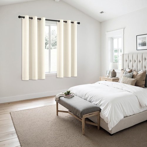MIULEE Blackout Curtains - Thermal Insulated Room Darkening Drapes | 63-Inch, Birch Color, 2 Panels