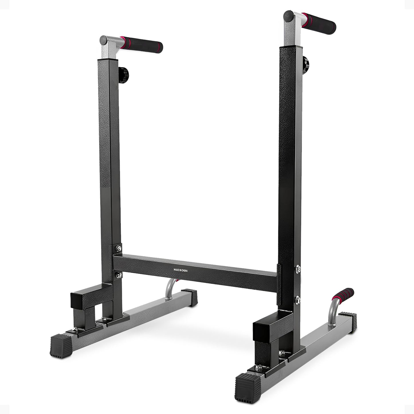 BalanceFrom Multi-Function Dip Stand Dip Station Dip bar with Improved Structure Design, 500-Pound Capacity, Black