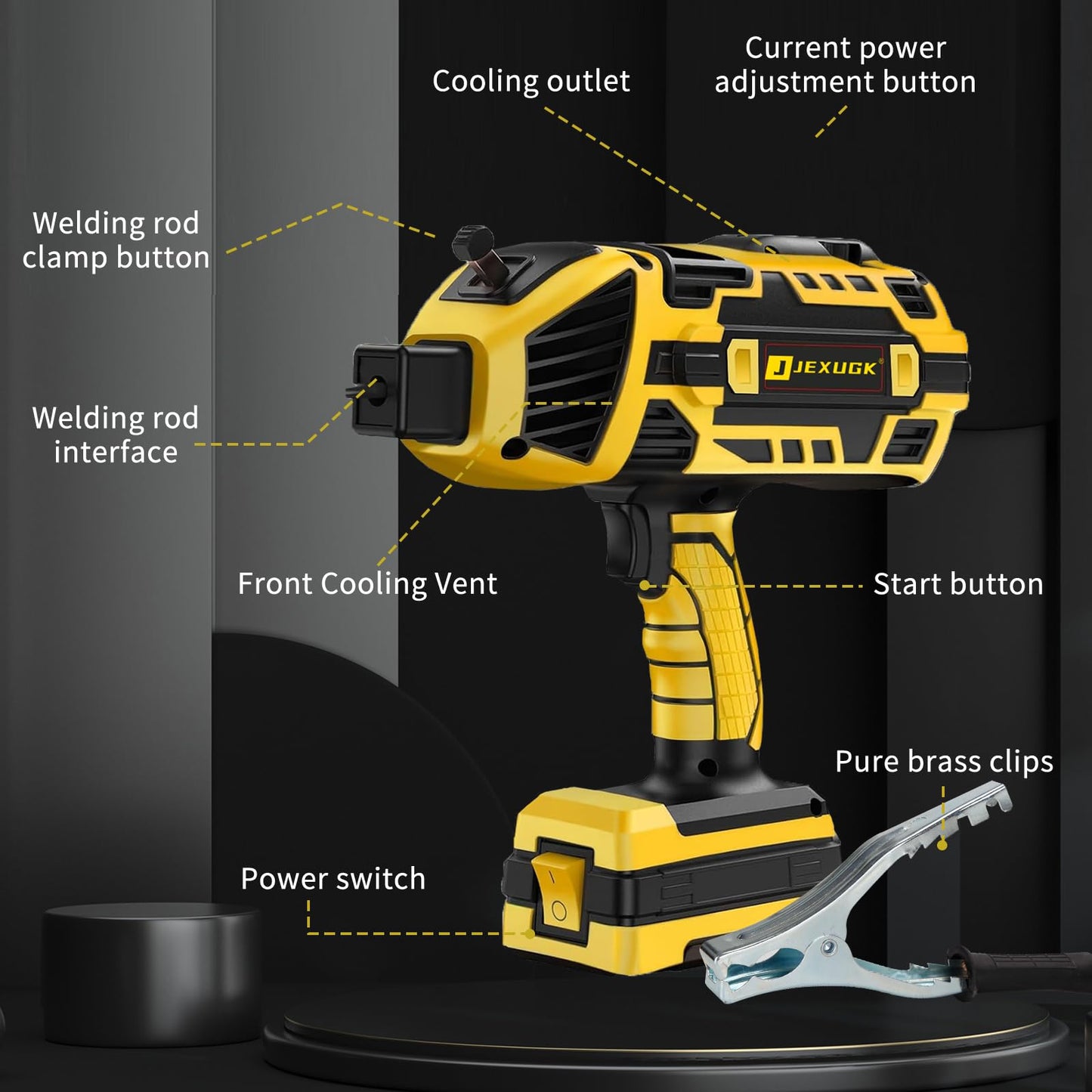 JEXUGK Portable Electric Welding Machine, 20-120A ARC Welder with IGBT Inverter, 6-Level Current Adjustment, Handheld Welding Tool Set with 20PCS 1/16"-1/8" Welding Rods, for Metal Working/DIY/Repair