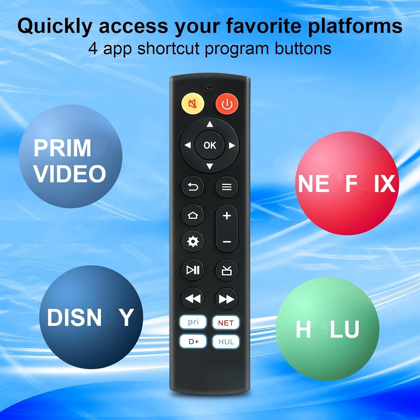 dapodera 4 Replacement Compatible with All Insignia Toshiba Smart TVs with Shortcut Buttons(No Voice funtion)