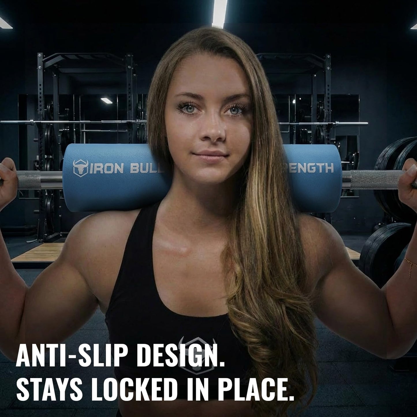 Advanced Squat Pad - Barbell Pad for Hip Thrusts, Squats & Lunges - Neck & Shoulder Squat Bar Pad Cushion Support Foam for Extra Comfort (Baby Blue)