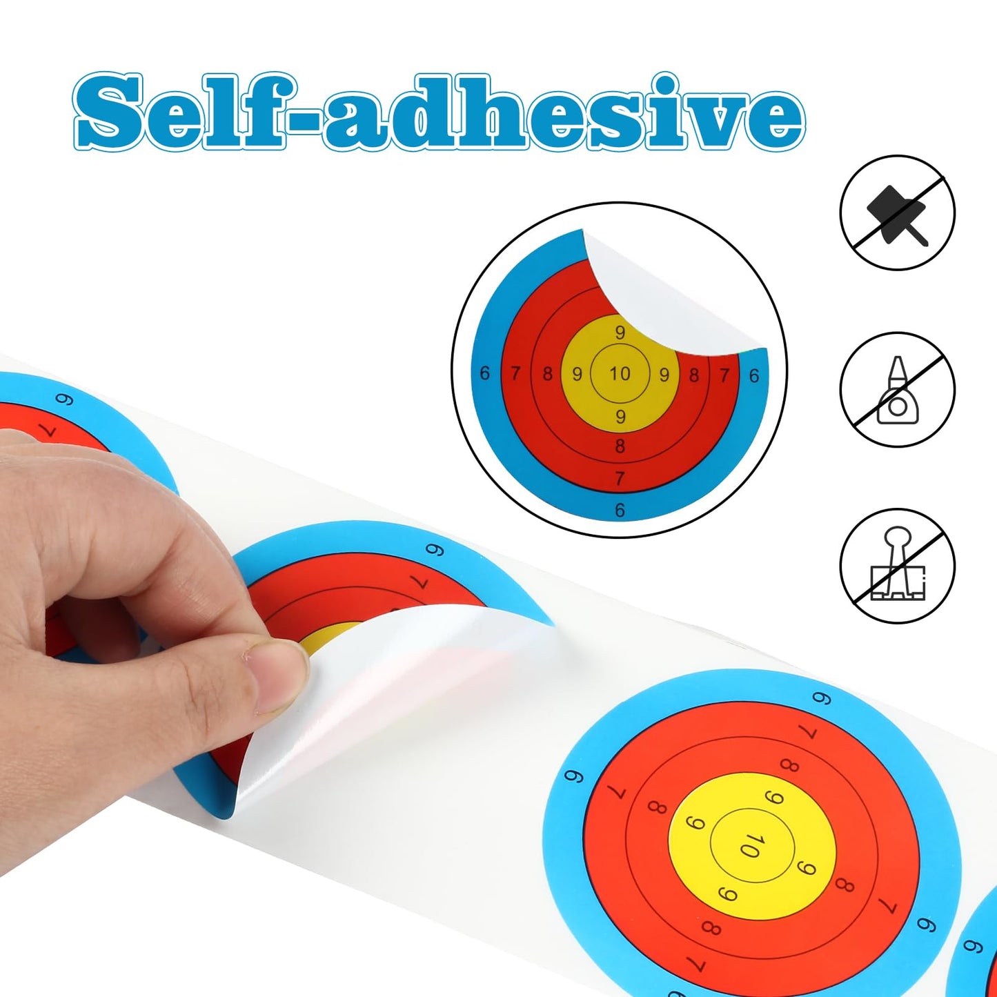 SPG 3 Inch Archery Target Stickers - Self-Adhesive Shooting Target Paper Portable Target for Shooting Range Indoor Outdoor Archery Shooting Practice