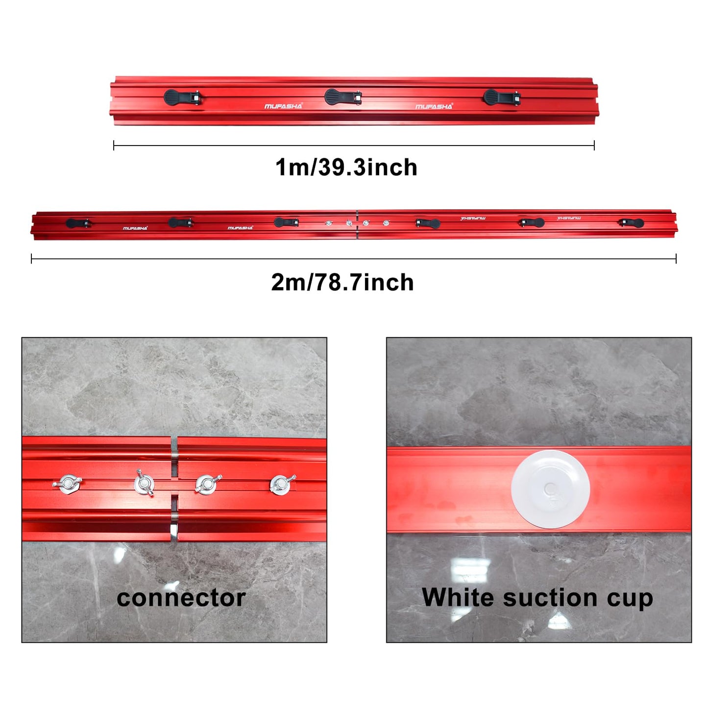 MUFASHA 78 Inch Manual Tile Cutter, Professional Porcelain Slab Cutting Machine for Large format Ceramic Porcelain Tiles, Dual-Rails, Pliers, Locators, Rail Retainers, Tile Cutter Hand Tools, ML2000