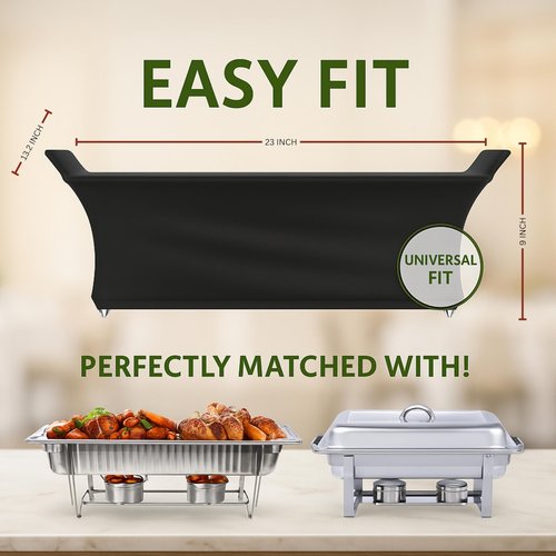 4 Pack - Brooklyntrend Chafer Wind Guard, Chafing Dish Wind Guard, Handle Covered Chafing Dish Shiel, Decorative Cover over Chafer Dish (black)