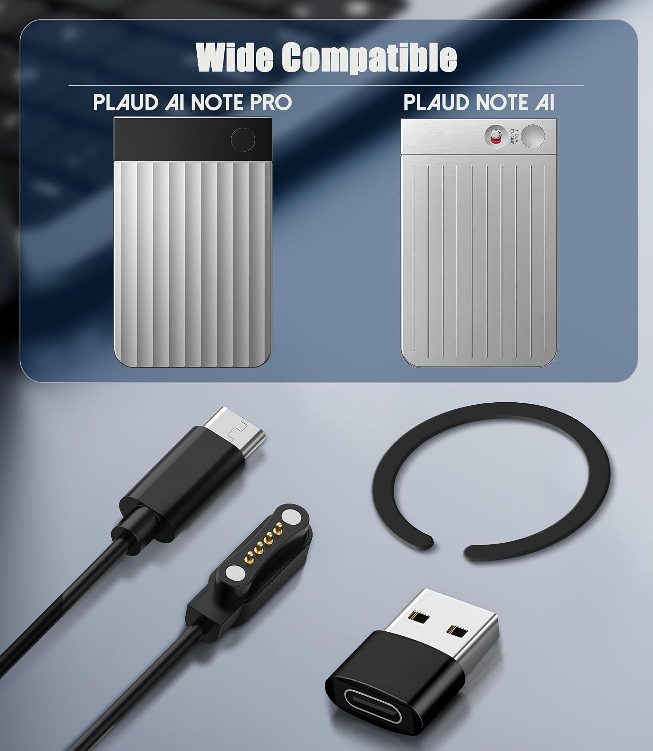 Ermorgen 2-Pack 1m 1 1 USB-C Charging Cable Compatible with PLAUD Note Pro AI, Note AI Voice Recorder, Portable