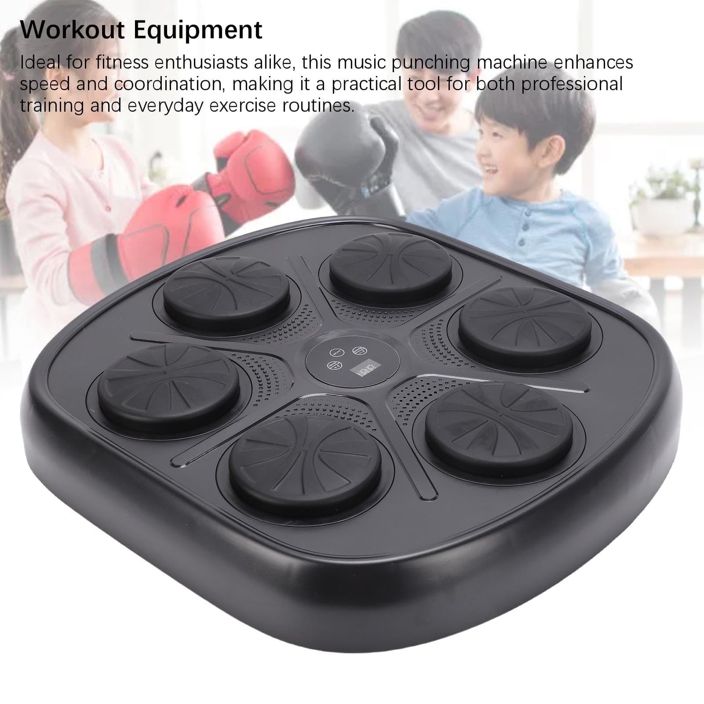 Asixxsix Music Boxing Machine, Interactive Punching Trainer with Boxing Gloves, 9 Modes 9 Speeds Wall Mounted Electronic Boxing Target for Adults Kids Home Gym Office Workout