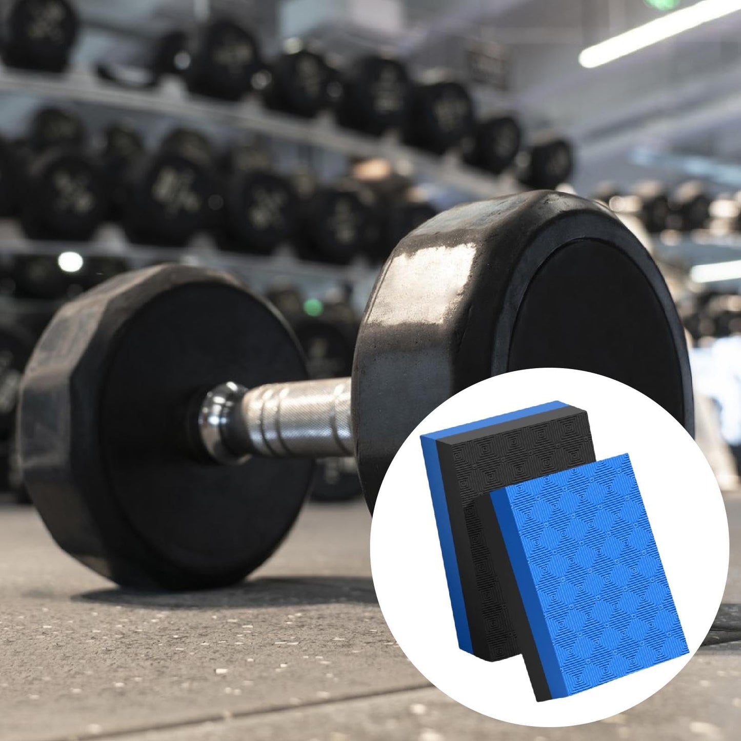 Colaxi Weightlifting Crash Pads for Floor Protection, Deadlift Mat, Weightlifting Crash Mats, Nonslip & Shock Absorbing Silencer Drop Pads for Fitness/Training/Yoga, Black Blue 50x33x4cm